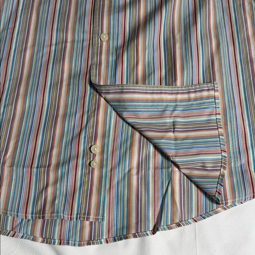 House Of Lords Multi Color Striped Men's Button Up Shirt - Picture 5 of 11